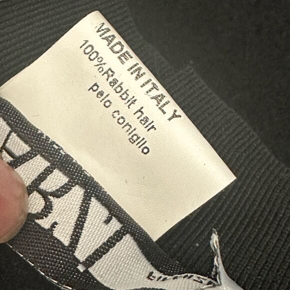 Matzo Black 100% Rabbit Bucket Knot Hat O/S - Picture 8 of 9